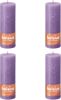 Bolsius Stompkaarsen Shine 4 st rustiek 190x68 mm levendig violet online kopen