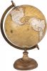 Clayre & Eef Wereldbol Ø 22x37 Cm Geel Hout Ijzer Globe Aardbol Woonaccessoires Geel Globe Aardbol online kopen