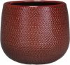 Mica Decorations Bloempot Bordeaux Rood Ribbels Keramiek Voor Kamerplant H16 X D18 Cm Plantenpotten online kopen