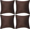 VIDAXL Kussenhoezen 4 stuks bruin imitatie su&#xE8, de 50x50 cm polyester online kopen