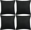 VidaXL Kussenhoezen 4 stuks linnen look zwart 80x80 cm online kopen