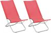 VidaXL Strandstoelen 2 st inklapbaar stof rood online kopen