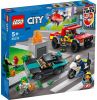 Lego 60319 City Brandweer & Politieachtervolging met Vrachtwagen, Auto en Motorfiets voor Kinderen van 5+, Speelgoed Politie online kopen