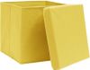 VidaXL Opbergboxen met deksels 4 st 32x32x32 cm stof geel online kopen