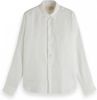 Scotch and Soda Tops REGULAR FIT Garment dyed linen shirt with sleeve roll up Wit online kopen