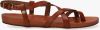 Sandalen Sandal With Covered Footbed Nat Dyed Smooth Leather Bruin online kopen