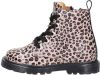 Develab 42102 lakleren veterboots met panterprint oudroze online kopen