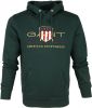 Gant Sweater Capuchon Multicolor Logo Donkergroen online kopen