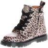 Develab 42102 lakleren veterboots met panterprint oudroze online kopen