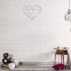 Homemania Wanddecoratie hart 47x40 cm staal zilverkleurig online kopen