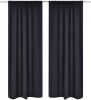 VidaXL Gordijnen met gleuven 135 x 245 cm zwart 2 st online kopen