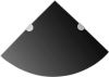 VidaXL Hoekschappen 2 st met chromen dragers 25x25 cm glas zwart online kopen