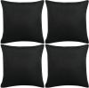 VidaXL Kussenhoezen 4 stuks linnen look zwart 80x80 cm online kopen
