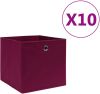 VidaXL Opbergboxen 10 st 28x28x28 cm nonwoven stof donkerrood online kopen