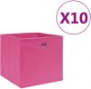 VidaXL Opbergboxen 10 st 28x28x28 cm nonwoven stof roze online kopen