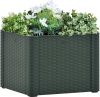 VidaXL Plantenbak hoog met zelfbewateringssysteem 43x43x33 cm groen online kopen