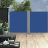VidaXL Windscherm uittrekbaar 170x600 cm blauw online kopen