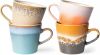 HKliving Cappuccino mok Meteor 70's keramiek set van 4 online kopen