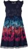 Desigual A-lijn jurk met all over print en pailletten donkerblauw/fuchsia/mintgroen online kopen