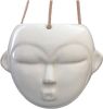 Present Time Bloempotten Hanging plant pot Mask round glazed Wit online kopen