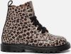 Develab 42102 lakleren veterboots met panterprint oudroze online kopen